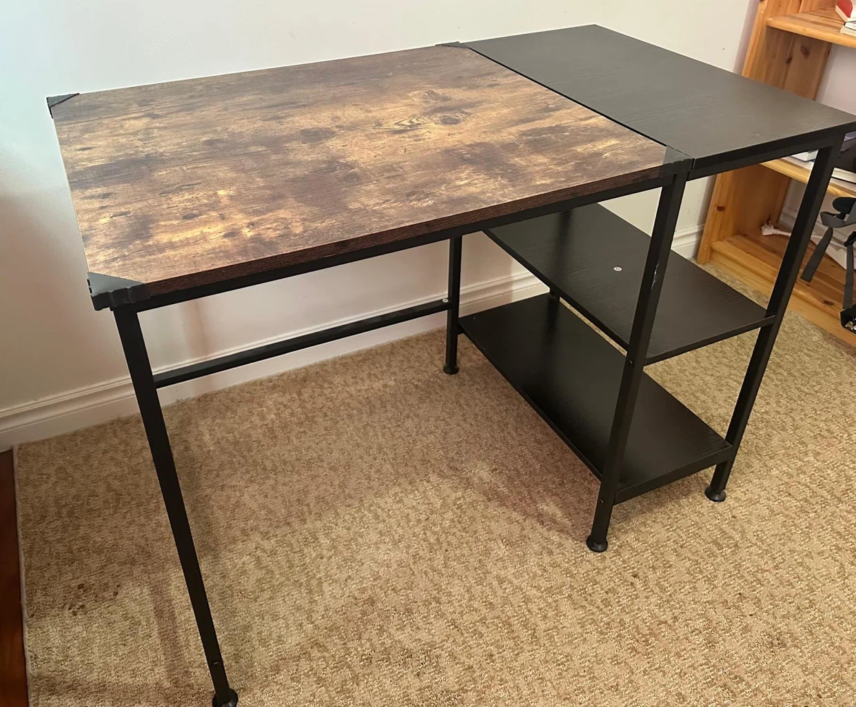 Industrial Style Computer Desk with Shelving