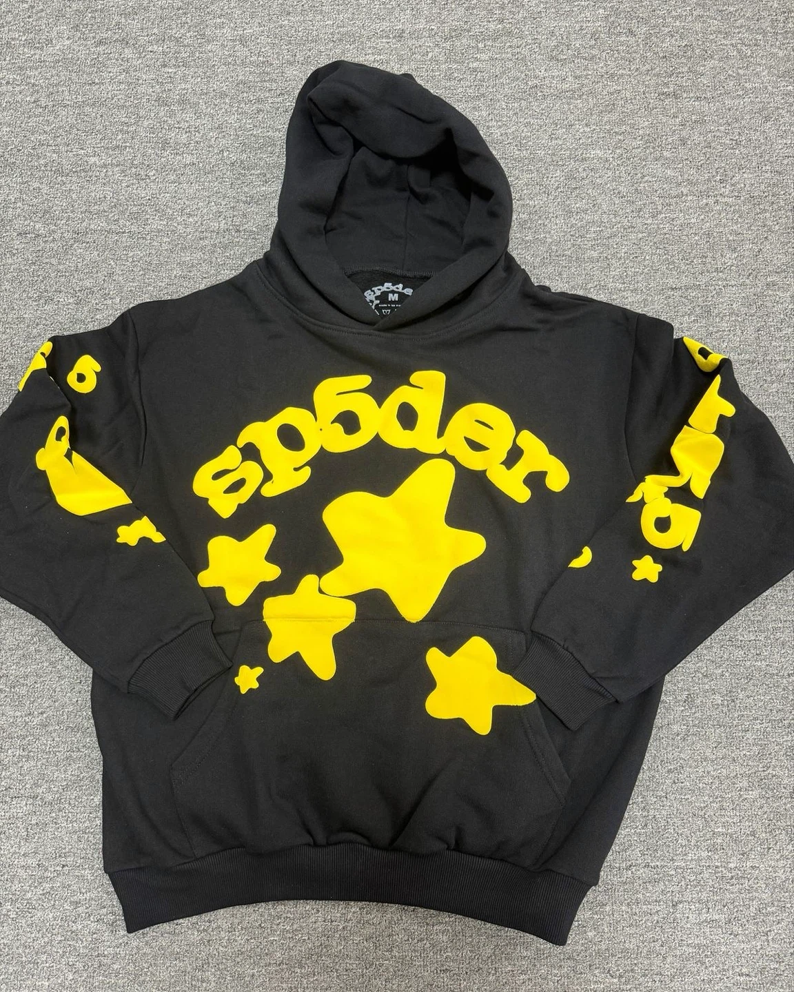 SP5DER Black and Yellow Pullover Hoodie