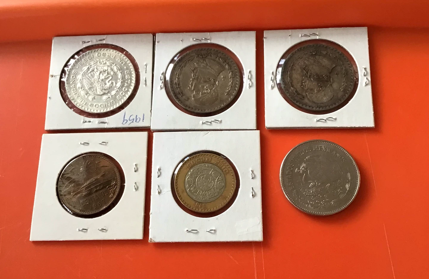Set of 6 Vintage Mexican Coins - photo 2