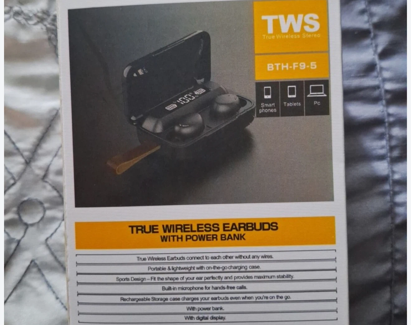 TWS BTH-F9-5 Wireless Earbuds with Charging Case - photo 4