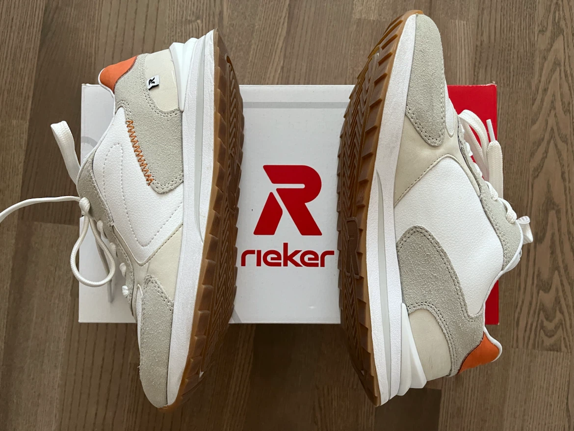 Rieker Sneakers White and Orange Size 7 - photo 3