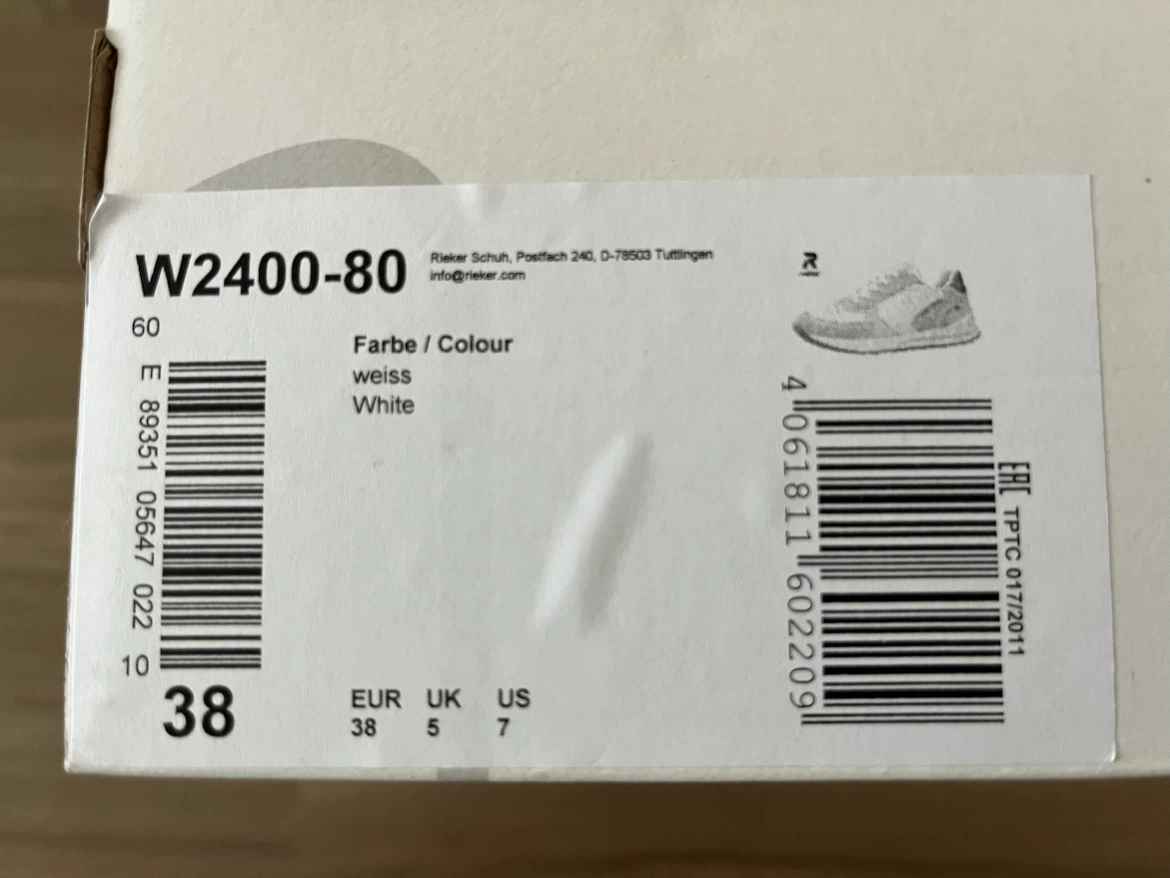 Rieker Sneakers White and Orange Size 7 - photo 5