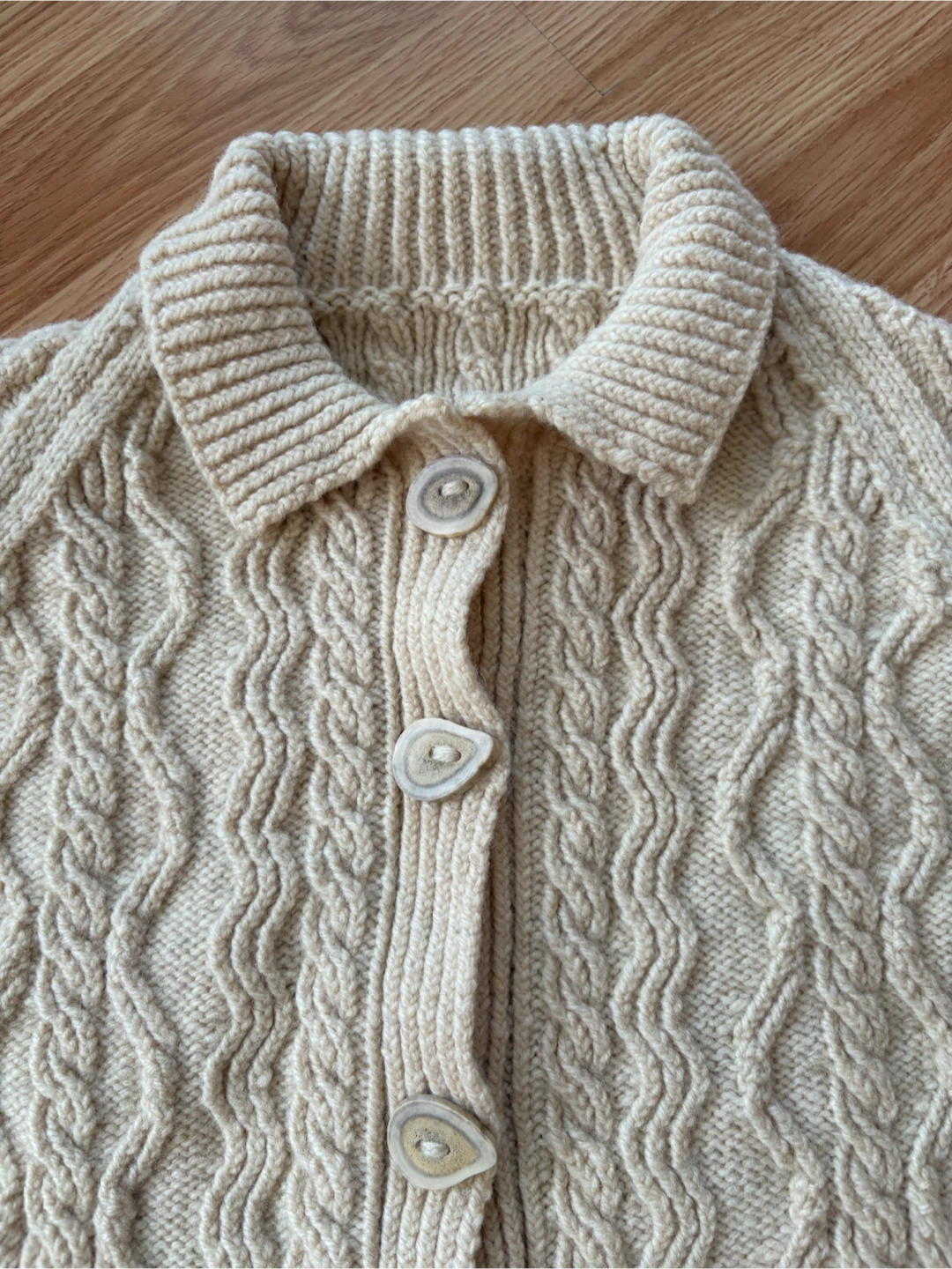 Cream Wool Knit Cardigan - photo 2