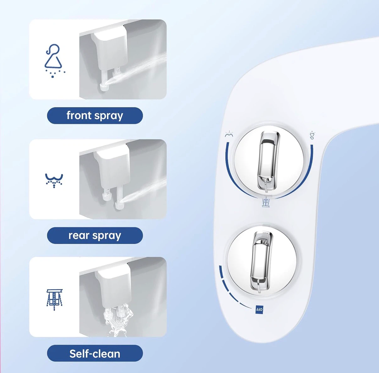 Bidets Attachment for Toilet, Self-Cleaning Dual Nozzle - photo 2