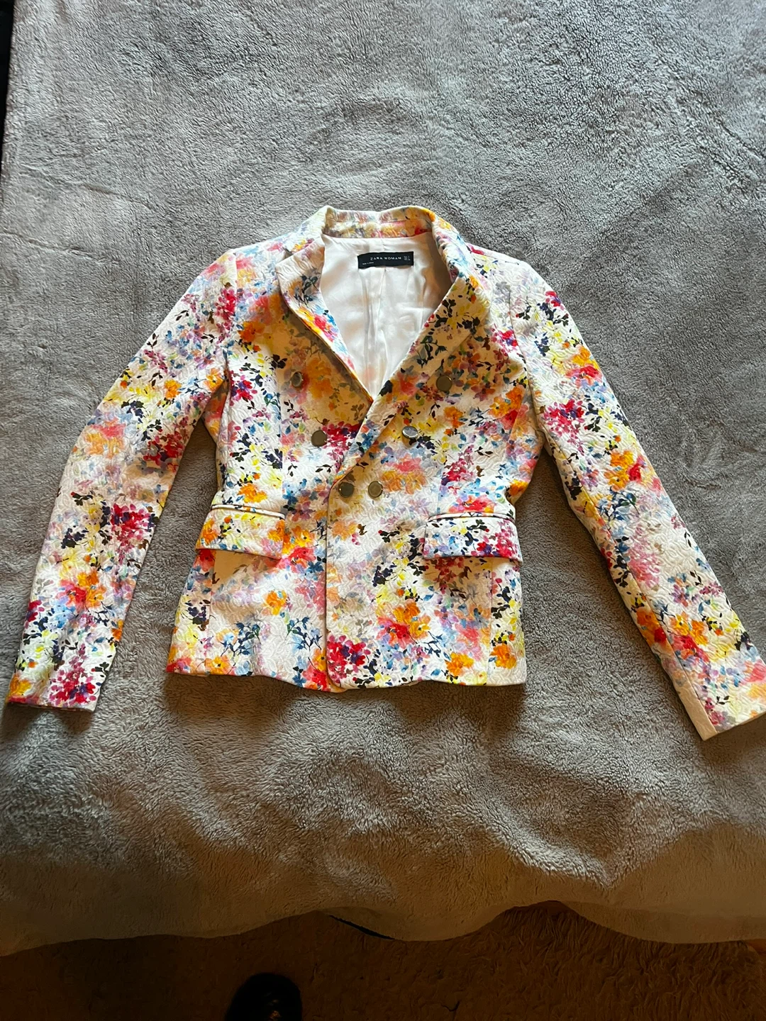Zara Woman Floral Double-Breasted Blazer - photo 4