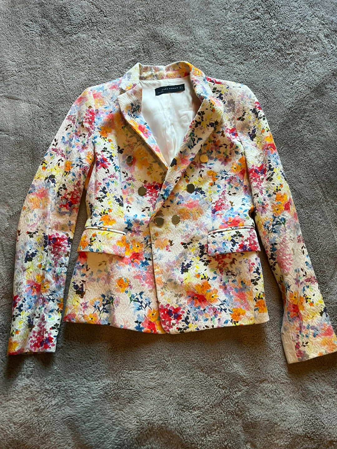 Zara Woman Floral Double-Breasted Blazer - photo 5