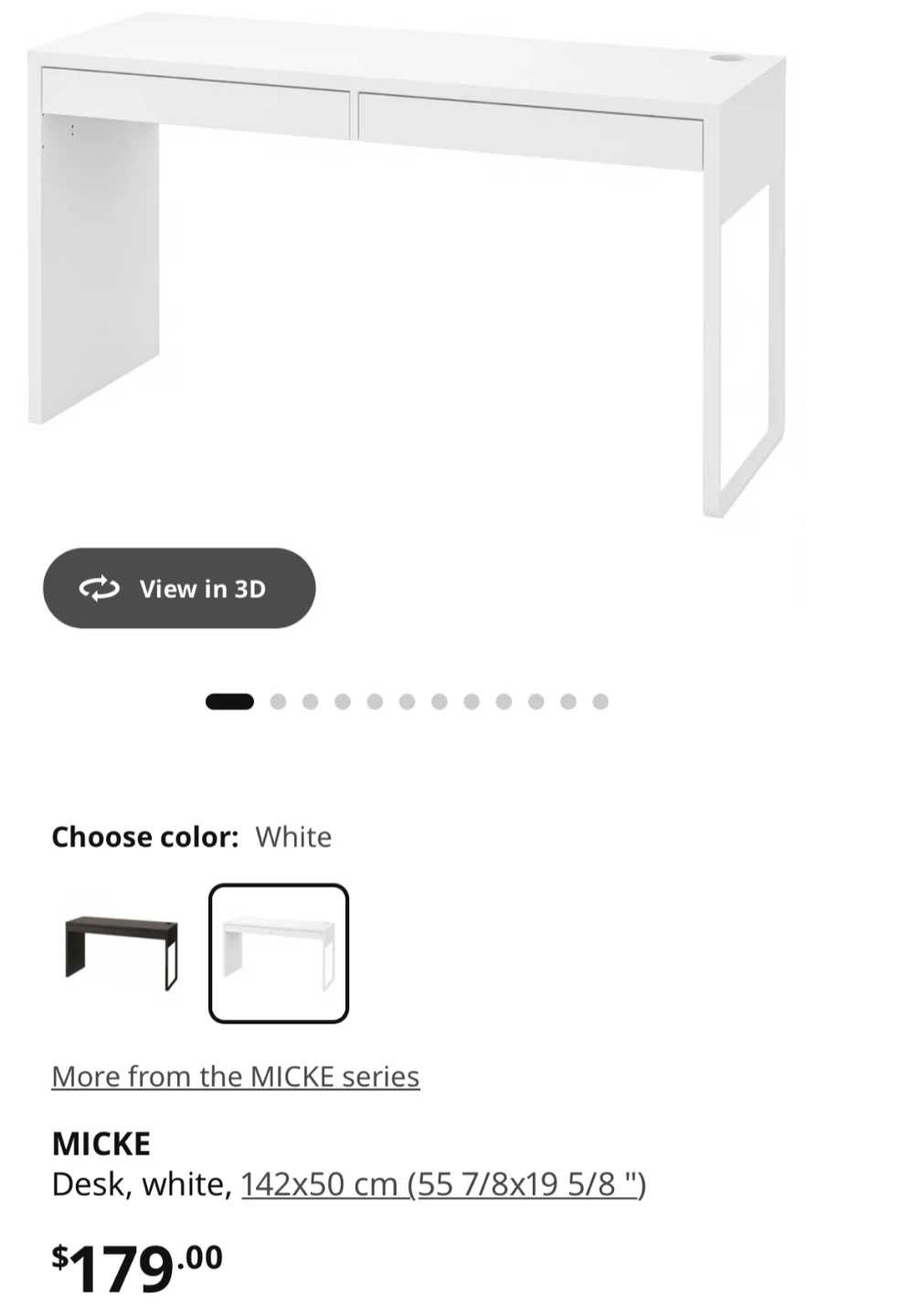 IKEA MICKE Desk, White - photo 3