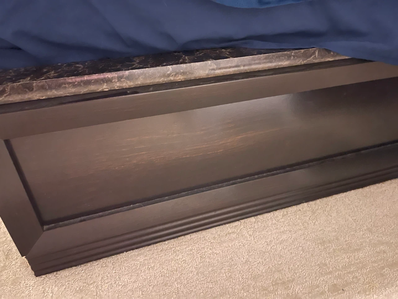 Dark Brown Wooden Bed Frame with Headboard - photo 2