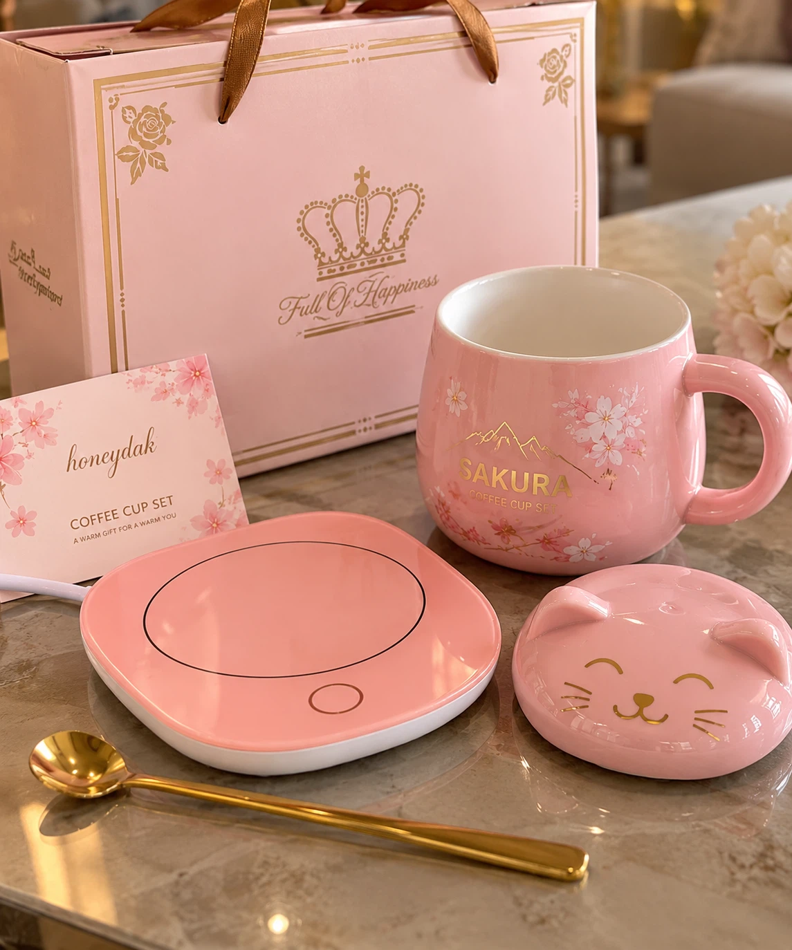 Honeydak Sakura Coffee Cup Warmer Set - photo 3