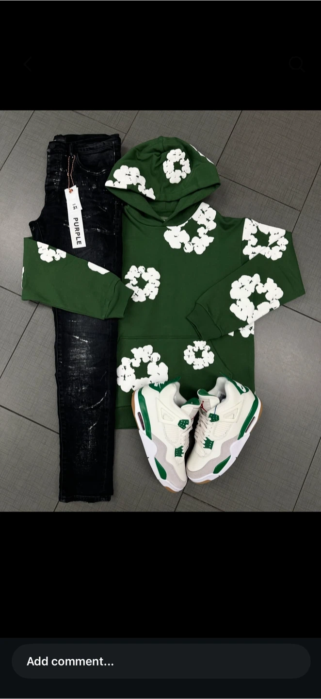 Denim Tears Hoodie Green - photo 2