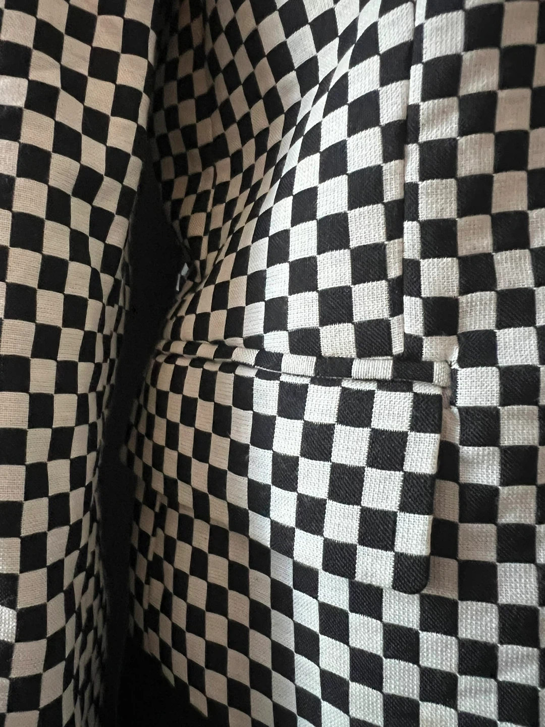 Zara Black and White Checkered Double-Breasted Blazer - photo 5