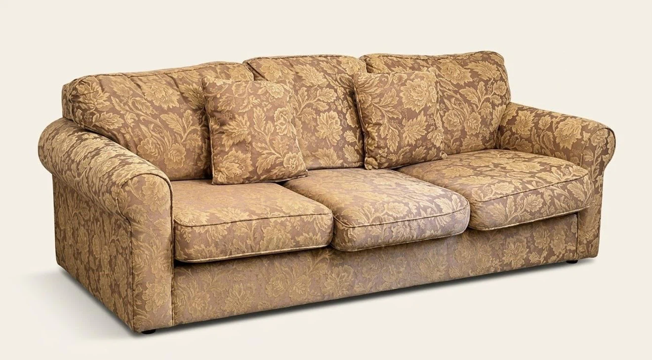 Floral pattern three-seater sofa
