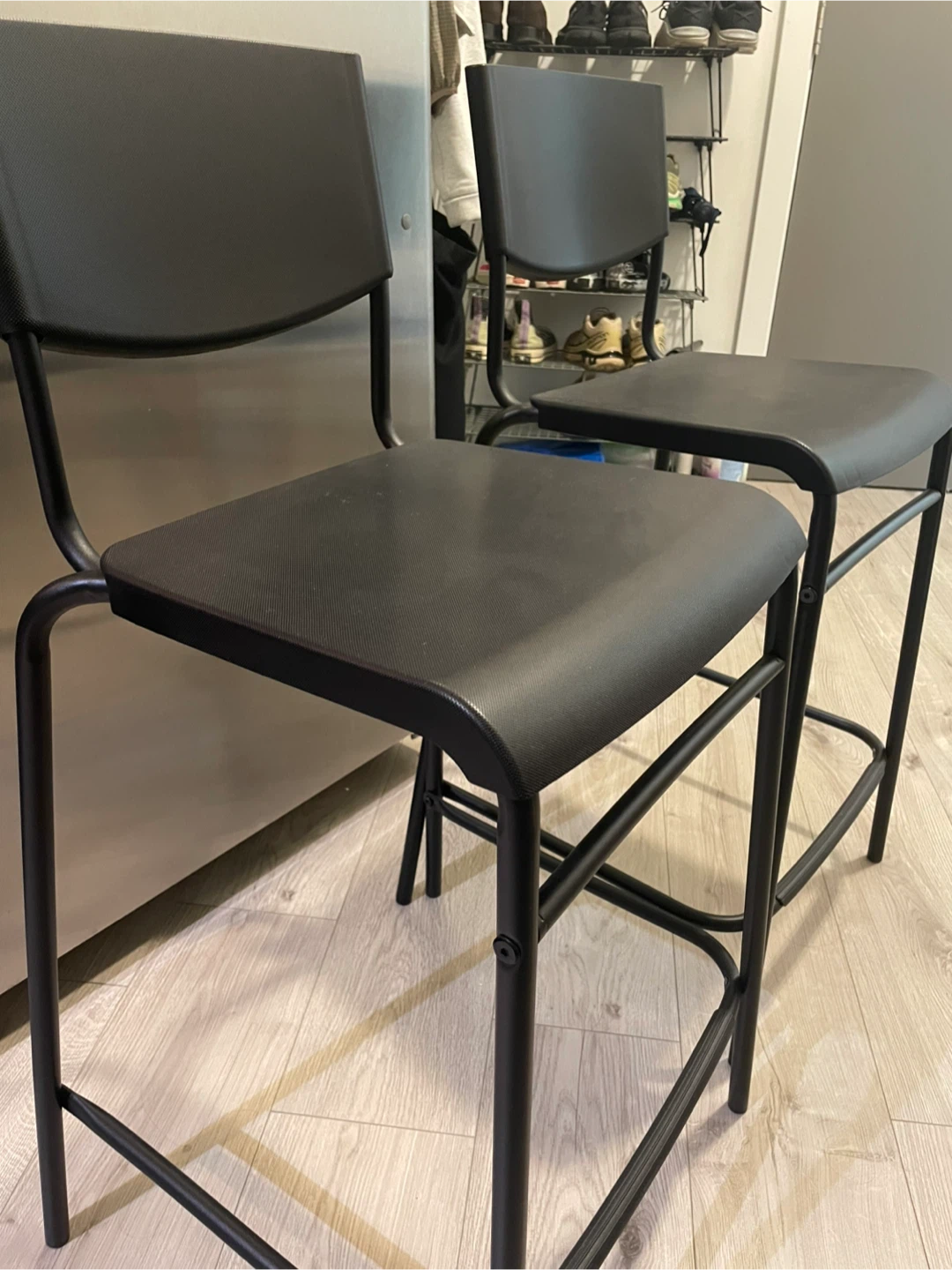 Two Black Counter Stools - photo 2