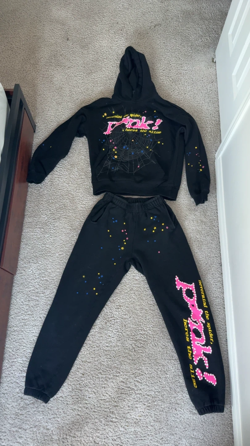 Pink! Spider Hoodie and Jogger Set