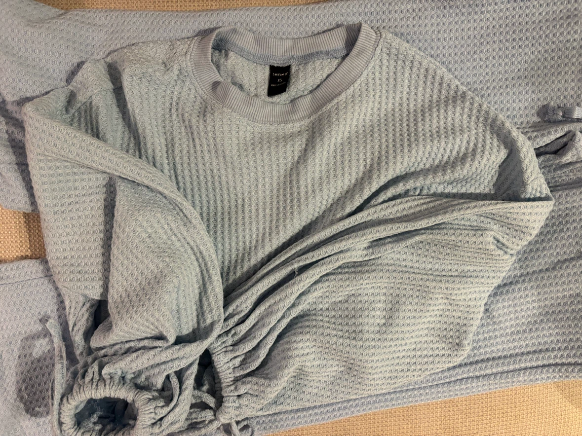 SHEIN X Waffle Knit Lounge Set