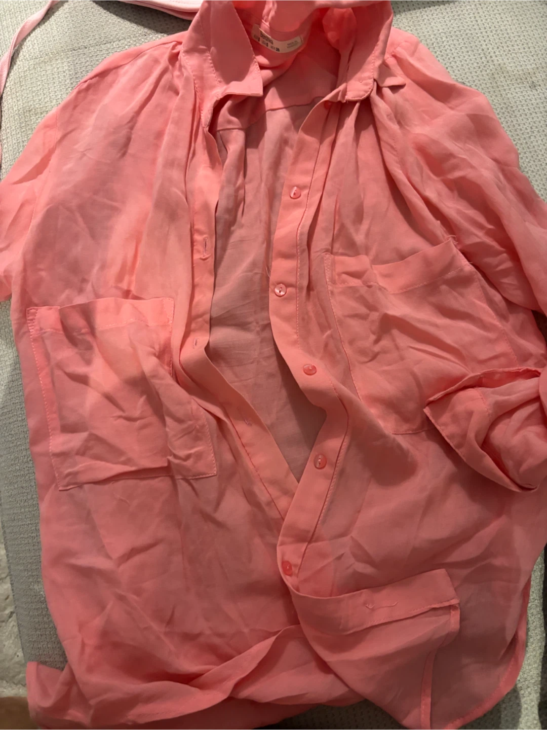 Bershka Pink Button-Down Shirt