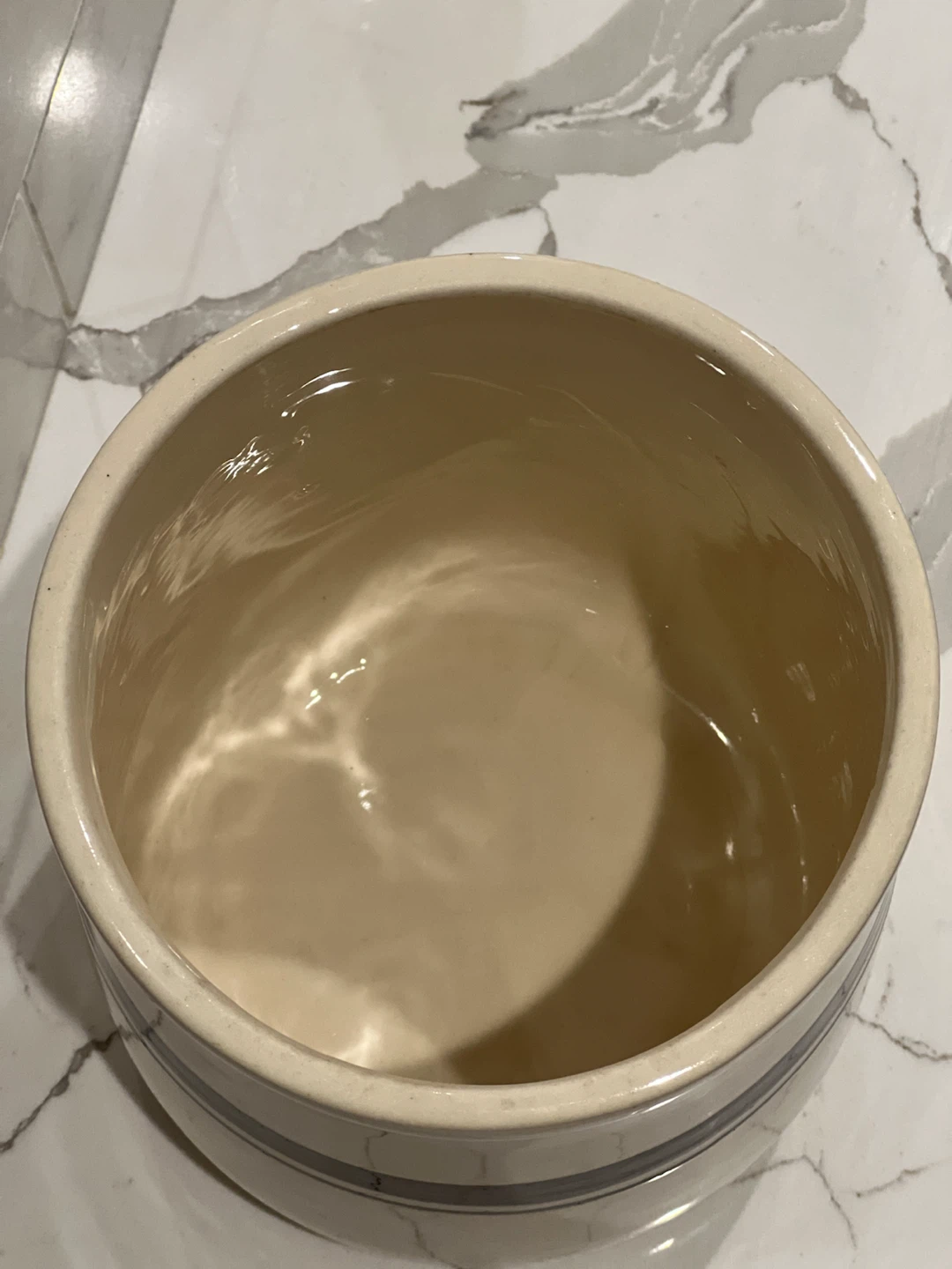 Vintage McCoy Pottery Cream & Brown Banded Stoneware Crock - photo 3