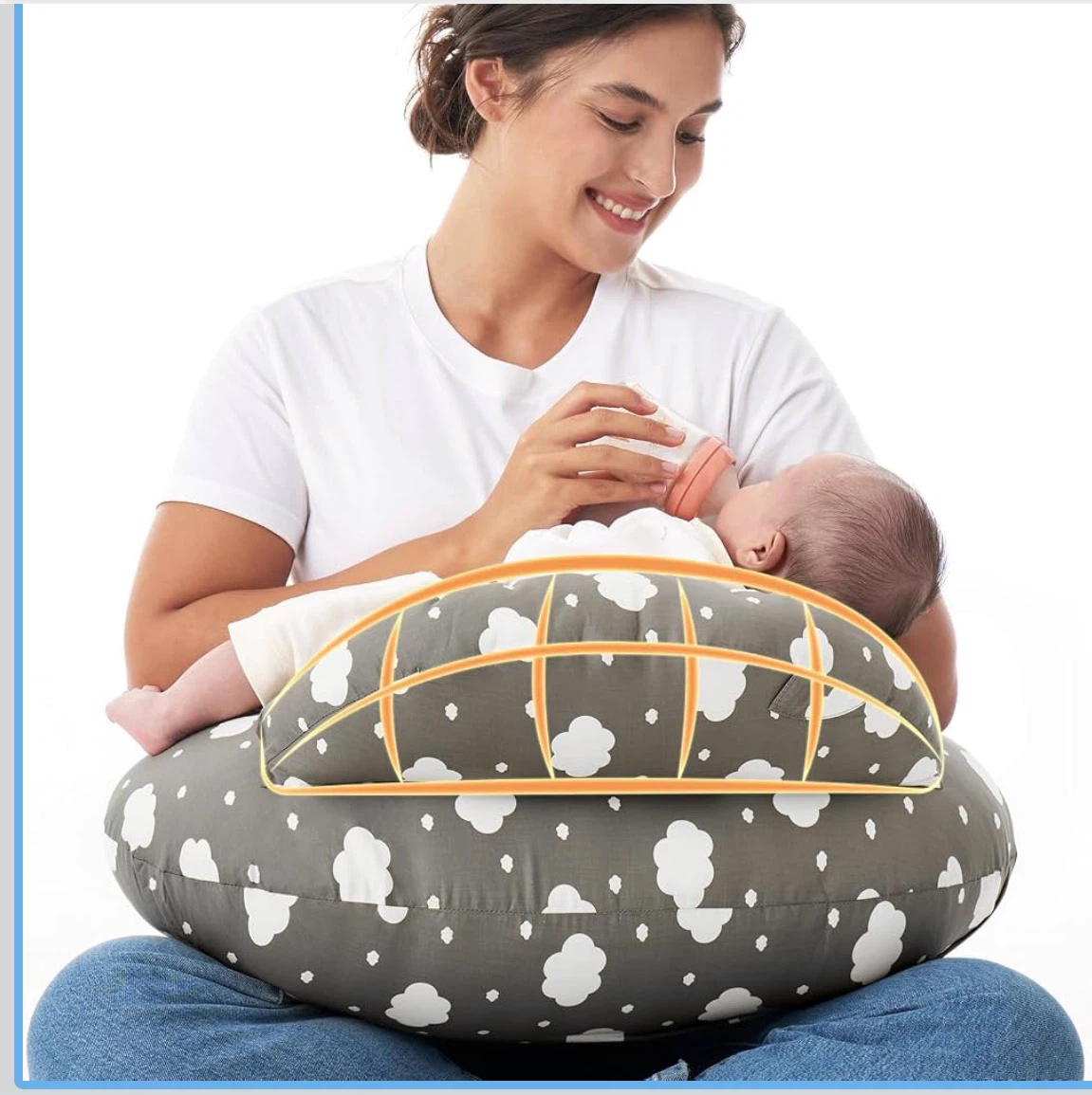 Momcozy Nursing Pillow with Cloud Pattern