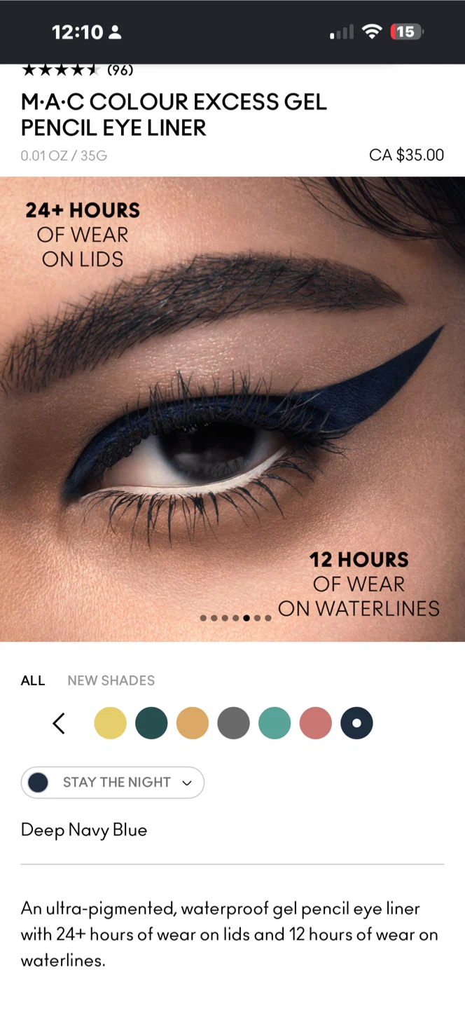 M.A.C Colour Excess Gel Pencil Eye Liner - Stay The Night