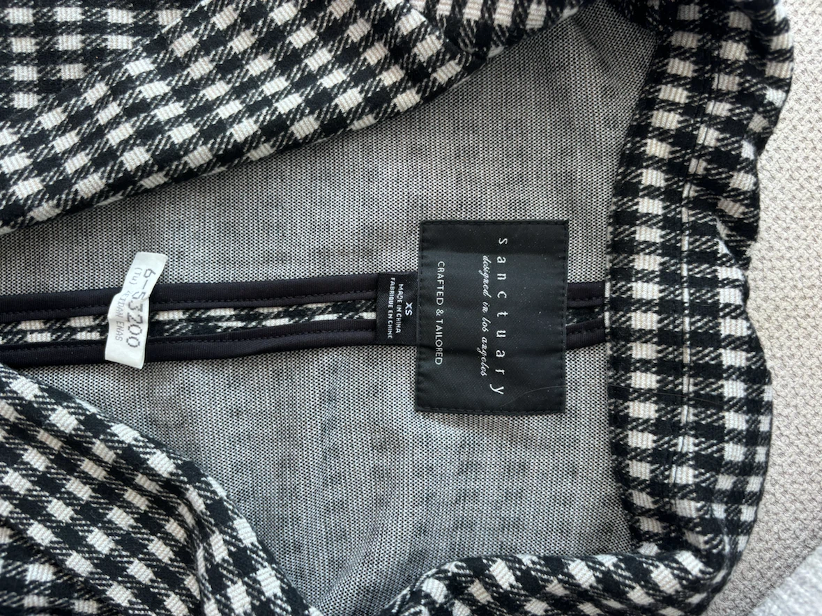 Sanctuary Black and White Gingham Blazer and pants - photo 2