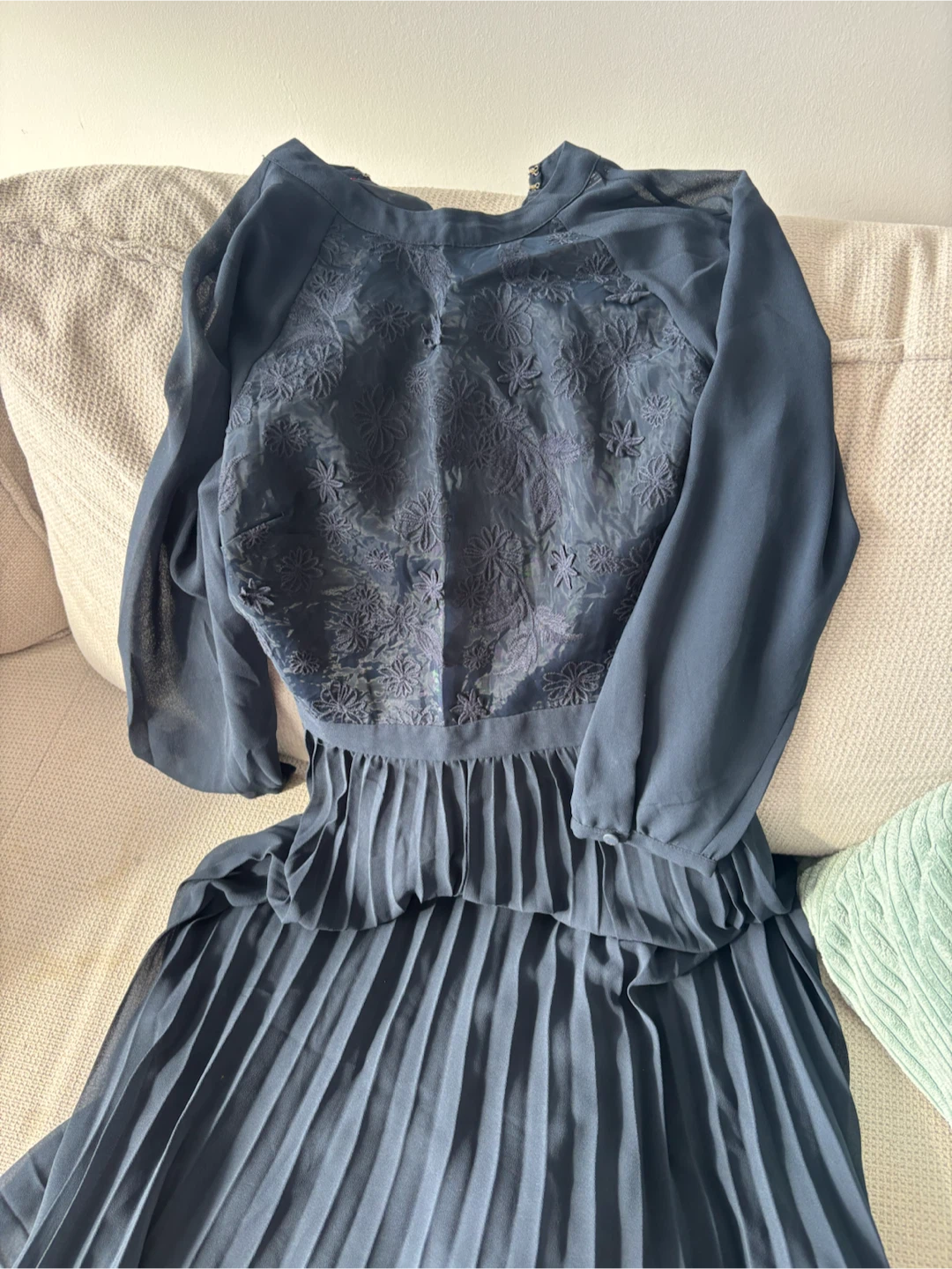 Tommy Hilfiger Navy Pleated Dress