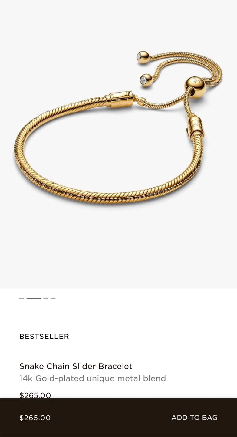 Pandora Snake Chain Slider Bracelet