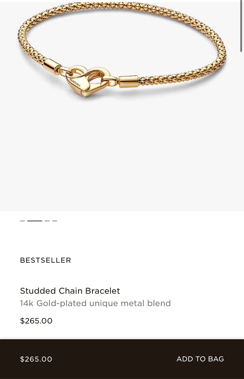 Pandora Studded Chain Bracelet 14k Gold-plated