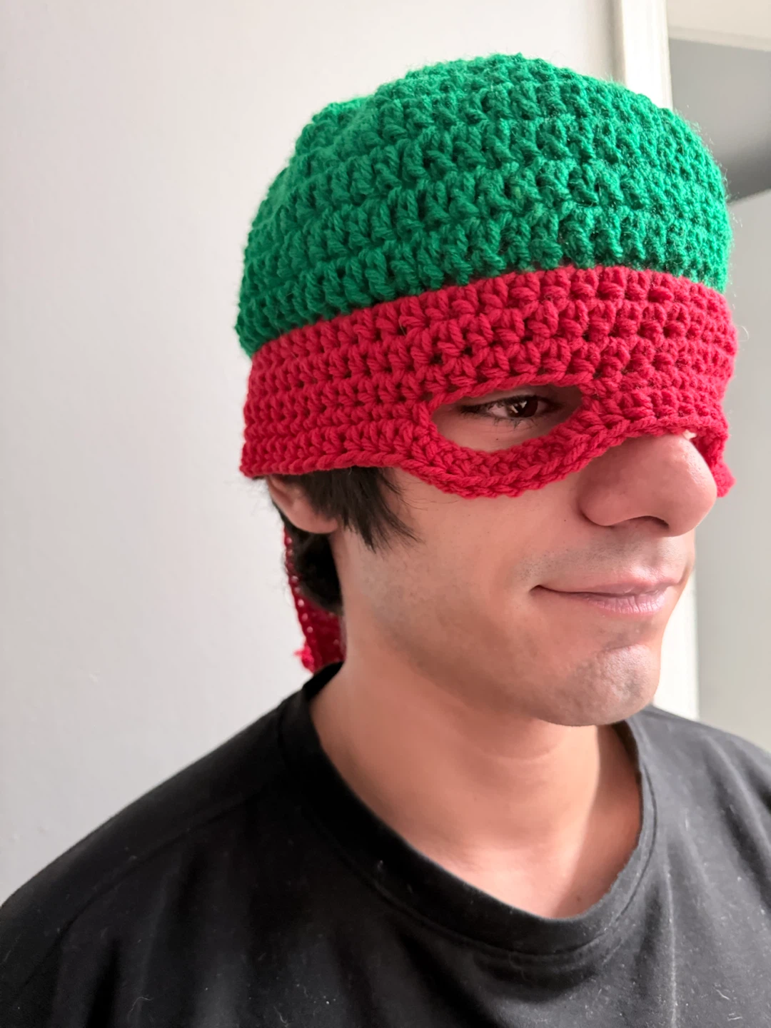 Crochet ninja turtle rave hat