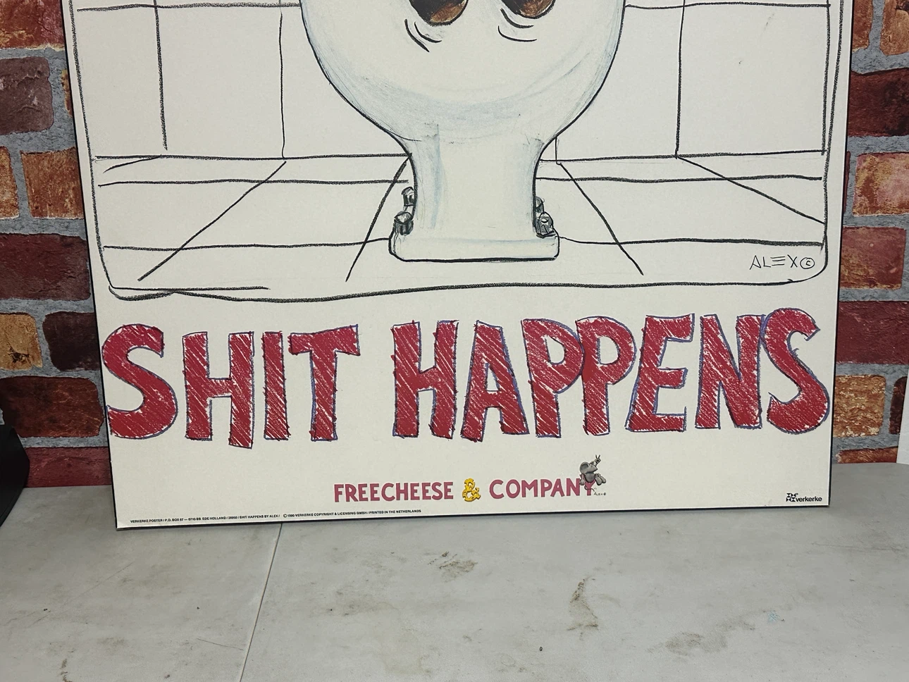 Vintage 1990 Shit Happens Poster by Verkerke - photo 2