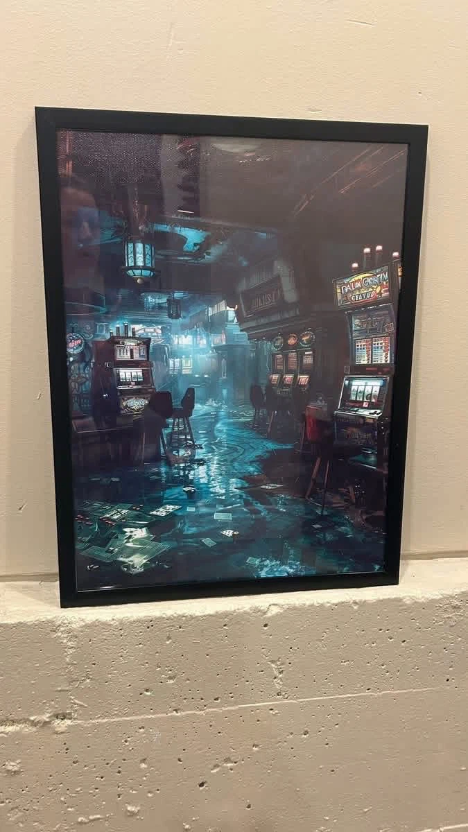 Casino Slot Machine Room Framed Wall Art