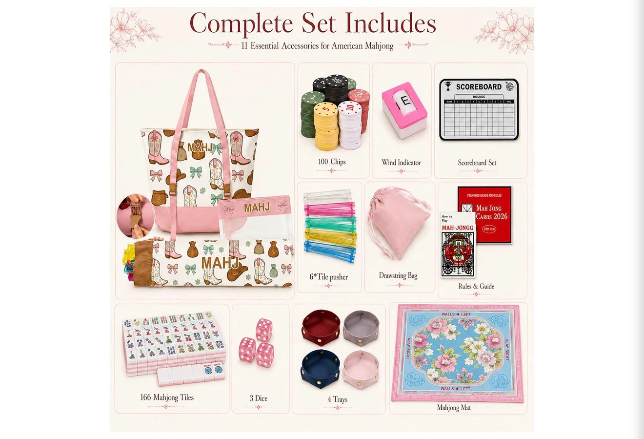 American Mahjong Complete Set with Carrying Tote - photo 2