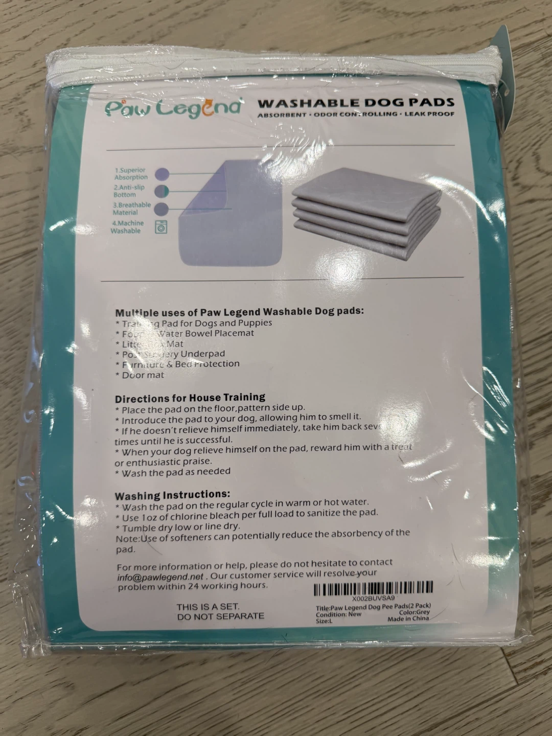 Paw Legend Washable Dog Pads Large 2 Pack - photo 2