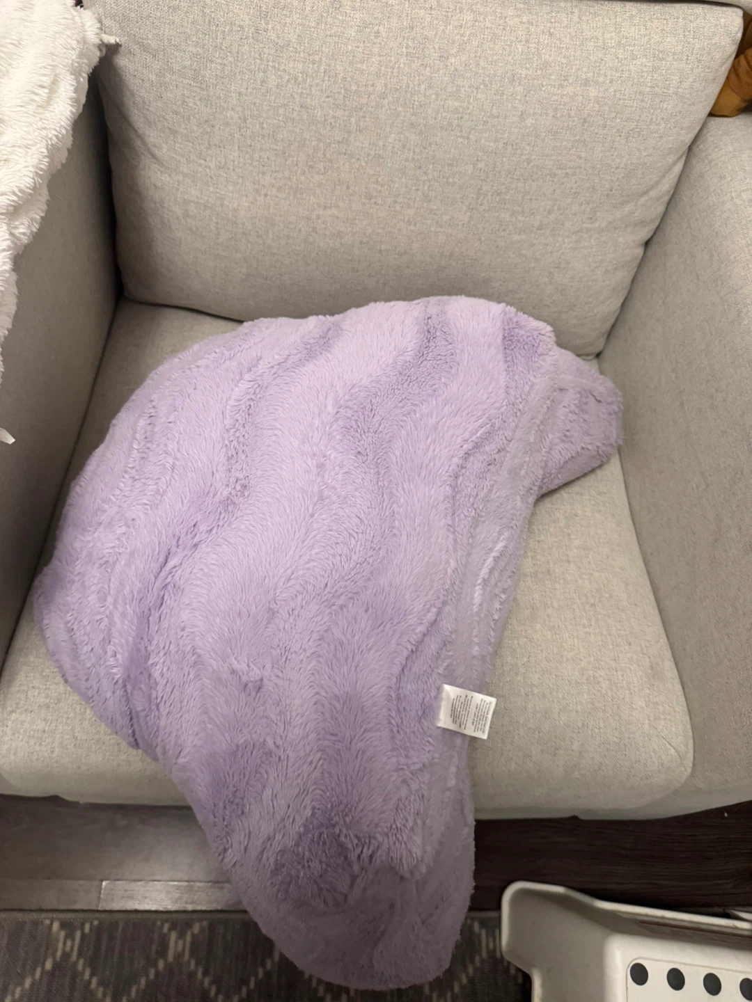 Lavender Faux Fur Bed Rest Pillow - photo 2