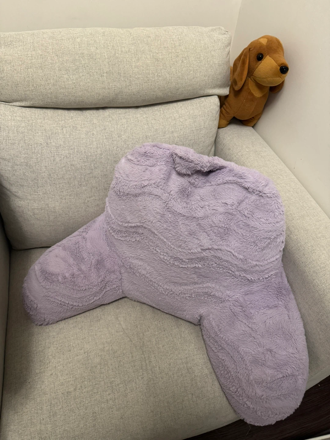 Lavender Faux Fur Bed Rest Pillow