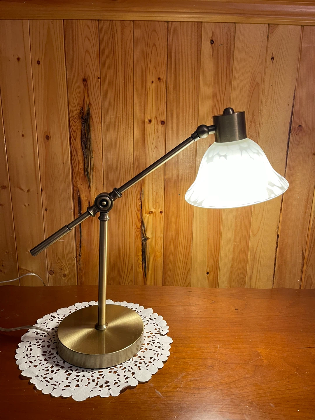 A beautiful stained glass desk lamp