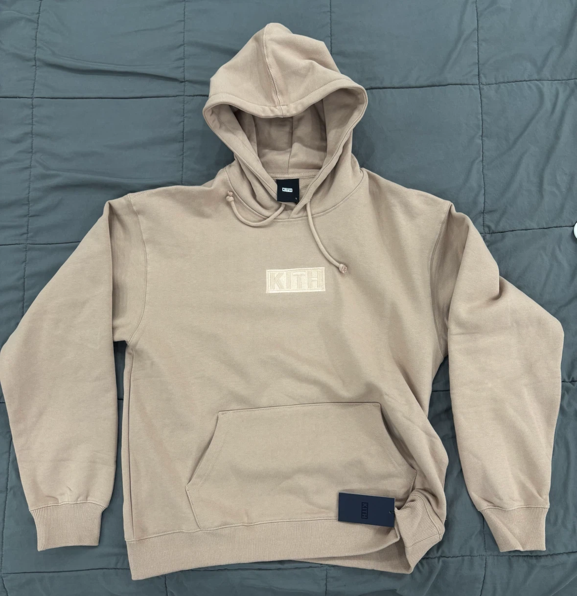 Kith Logo Hoodie Beige