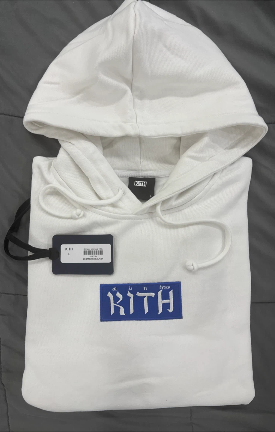 Kith Hebrew Script Hoodie White