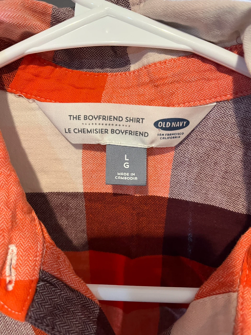 Old Navy The Boyfriend Shirt Plaid Large - photo 2