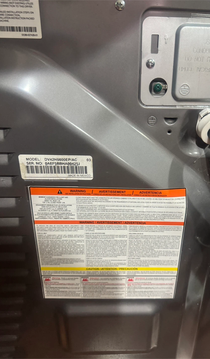 Samsung front load dryer with steam kit - photo 3