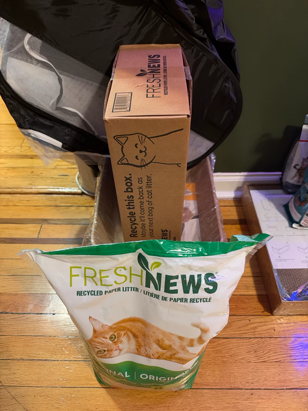 Disposable litter boxes and newspaper litter