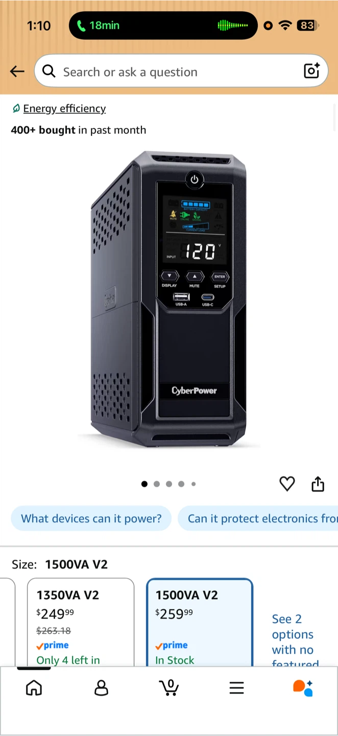 CyberPower CP1500AVRLCD3 UPS 1500VA/900W