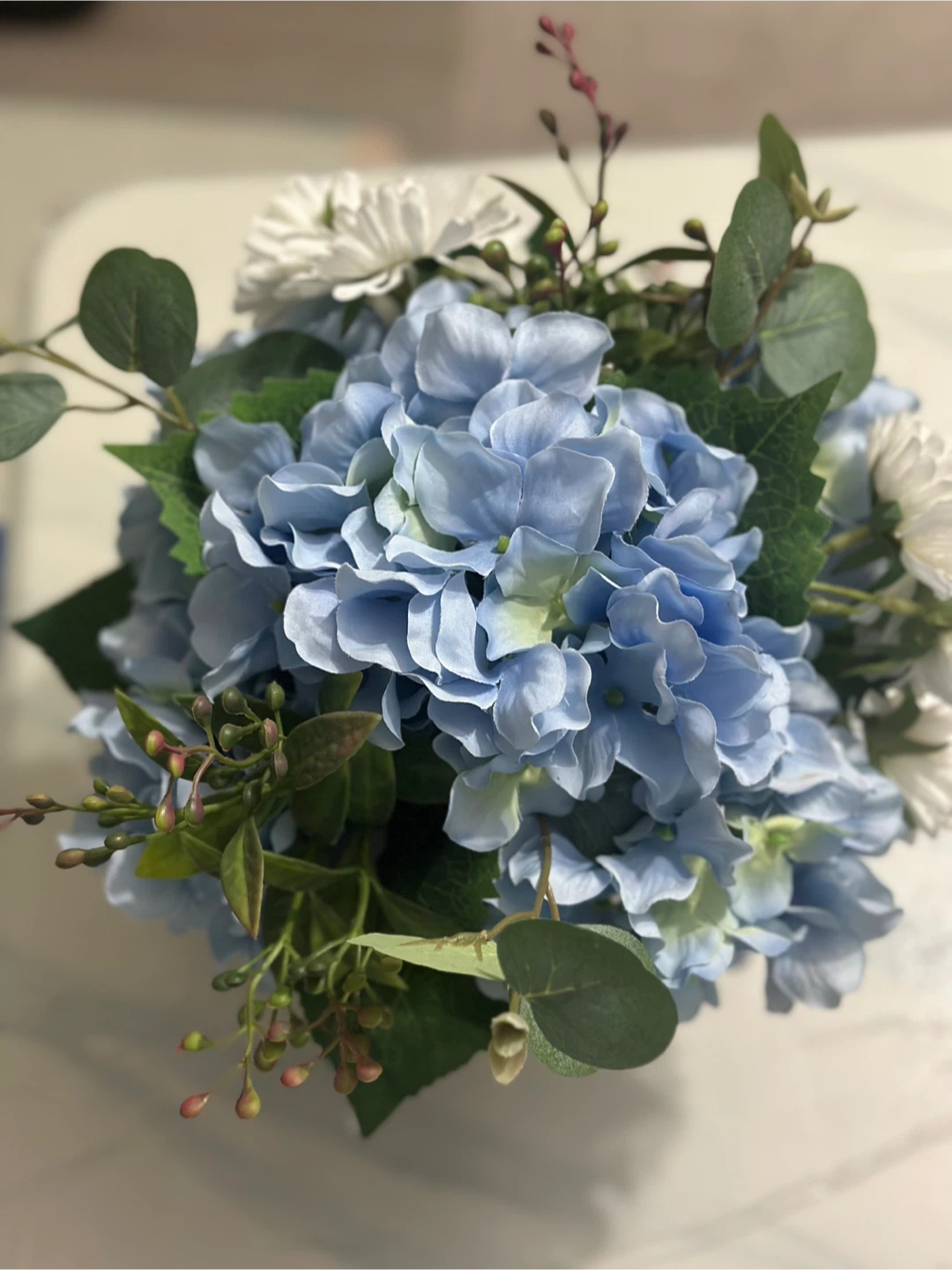 Floral Arrangement in Blue and White Vase - photo 2