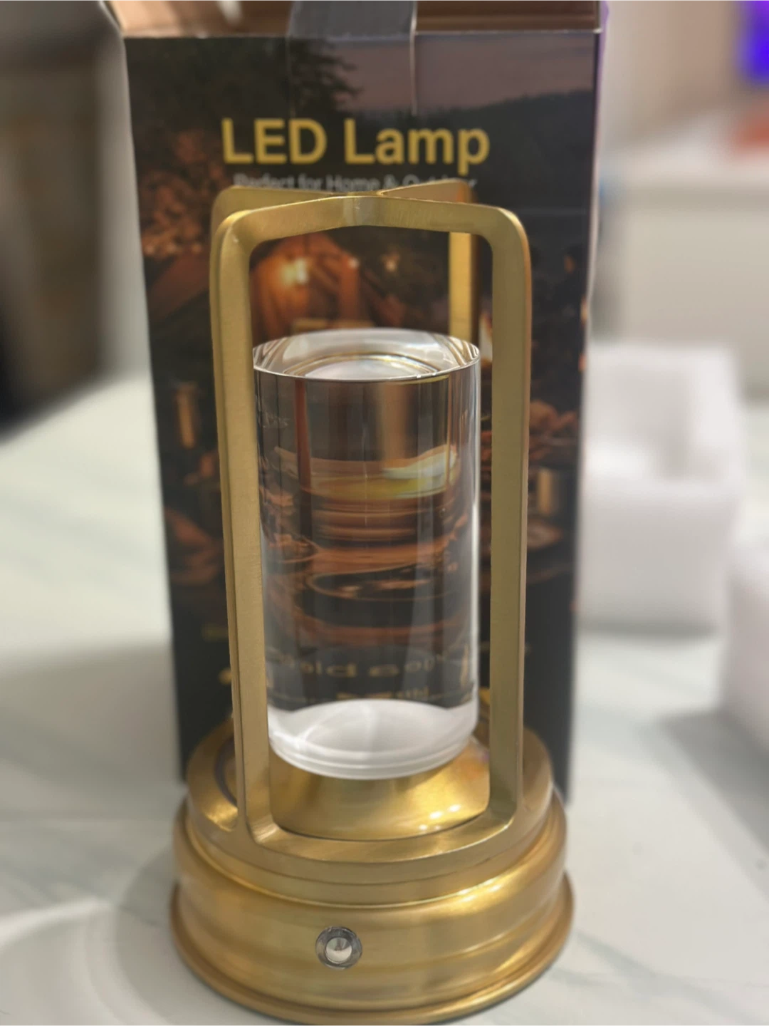 Modern LED Table Lamp with Gold Frame