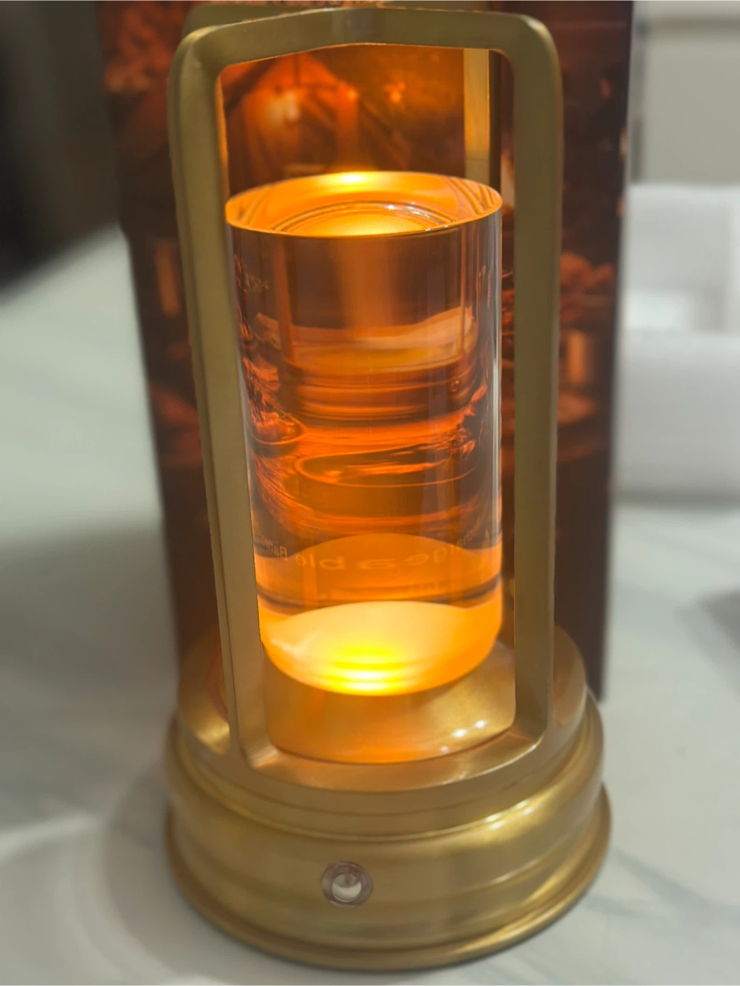 Modern LED Table Lamp with Gold Frame - photo 2