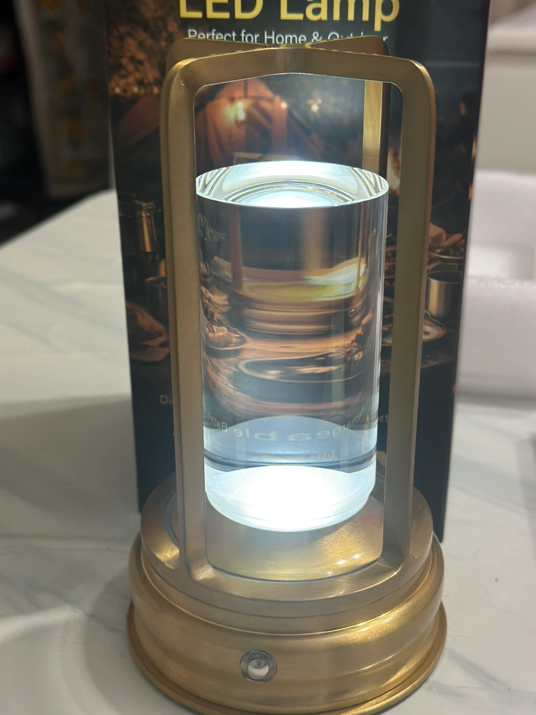 Modern LED Table Lamp with Gold Frame - photo 4