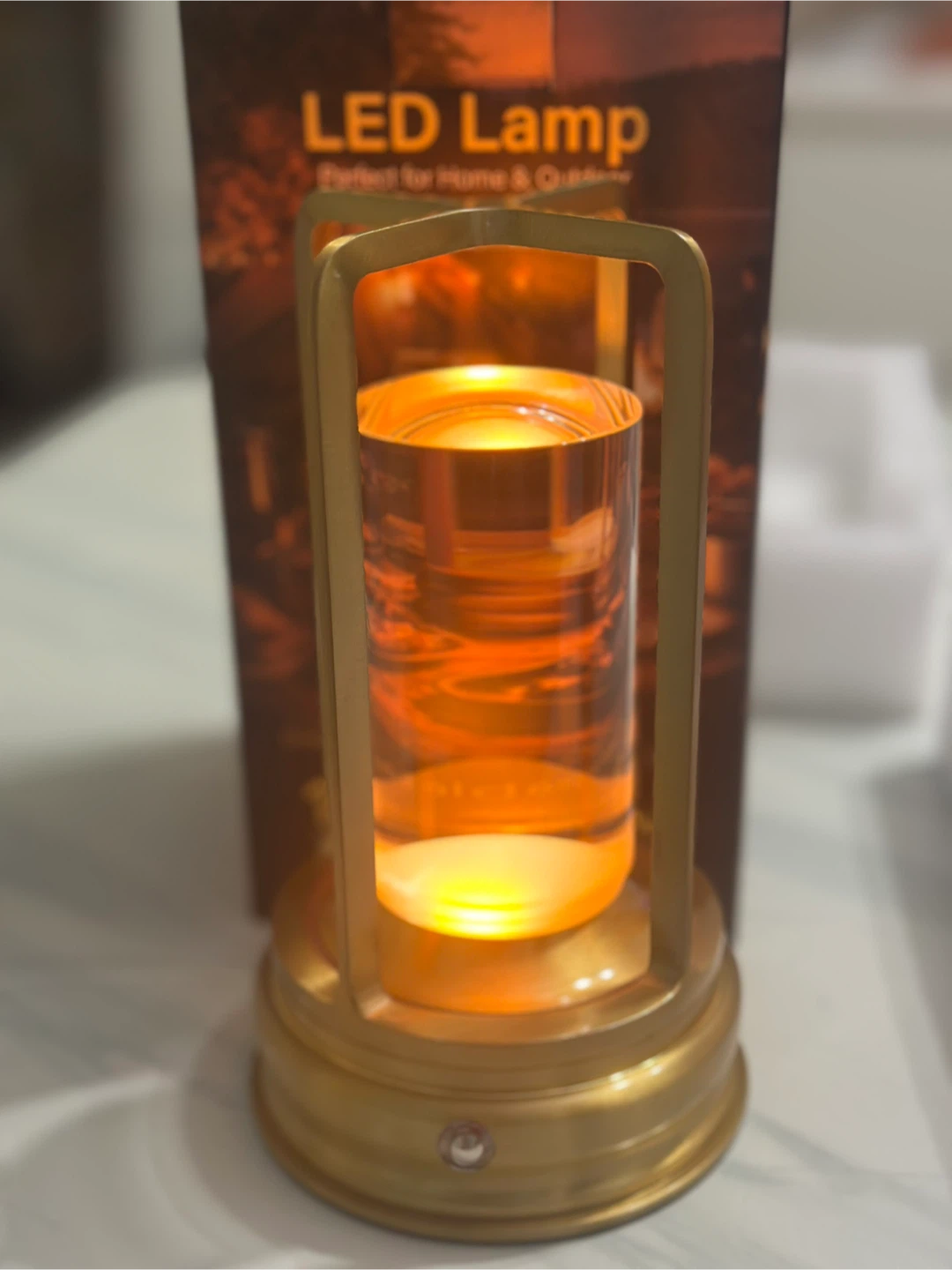 Modern LED Table Lamp with Gold Frame - photo 5