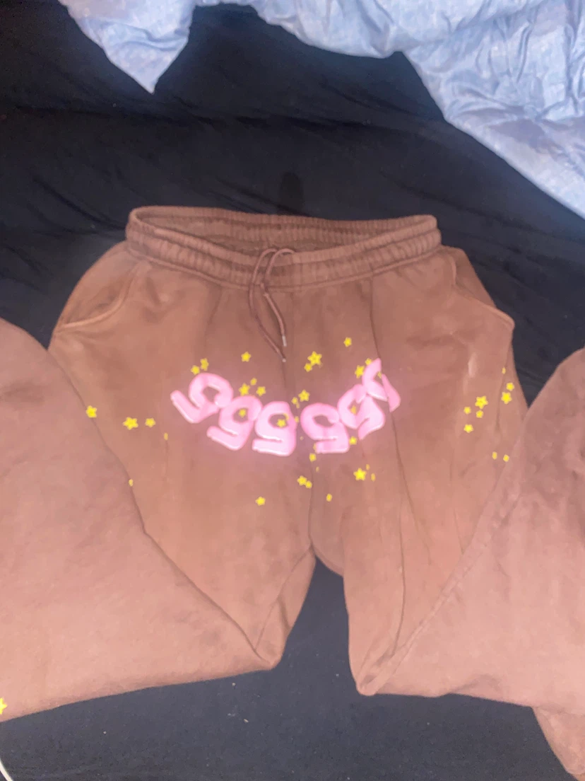 555 555 spider Brown Hoodie and Sweatpants Set - photo 2