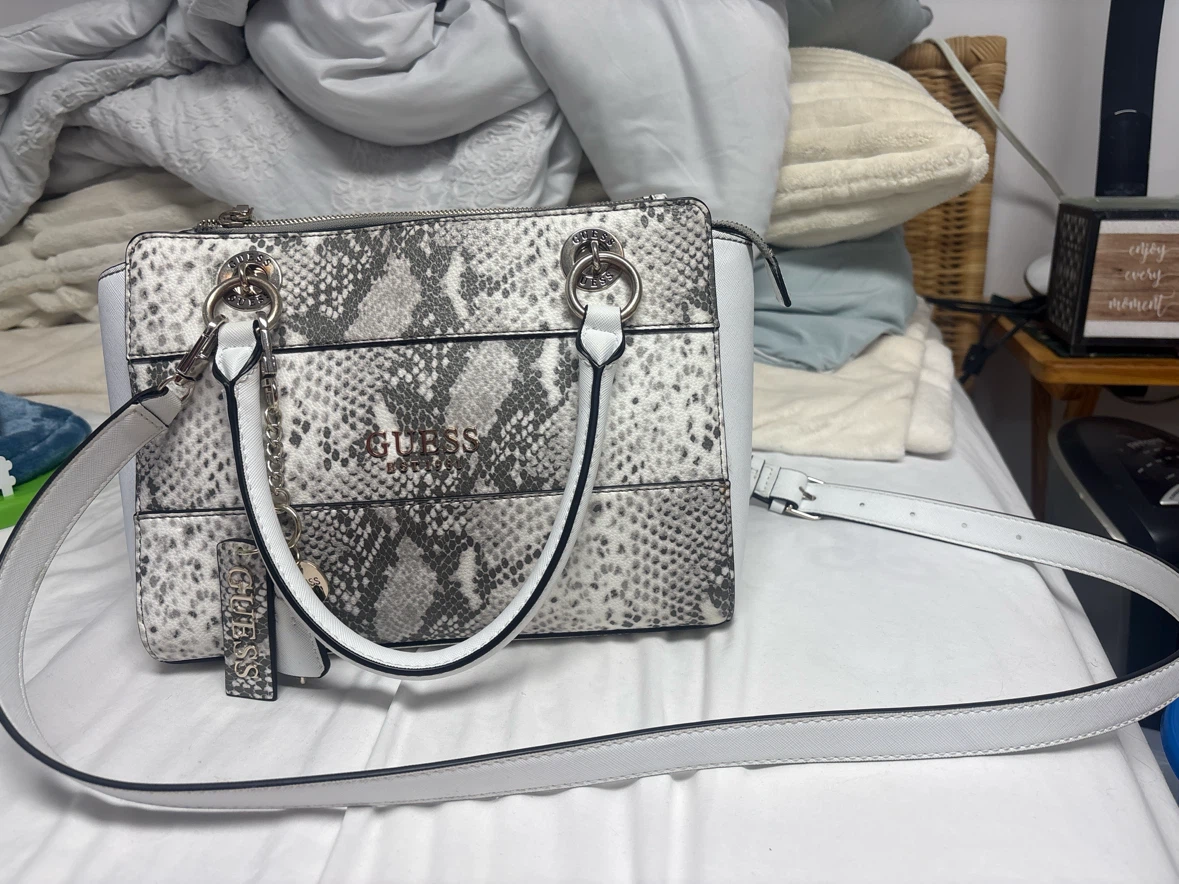 Guess Regina Society Snakeskin Pattern Satchel