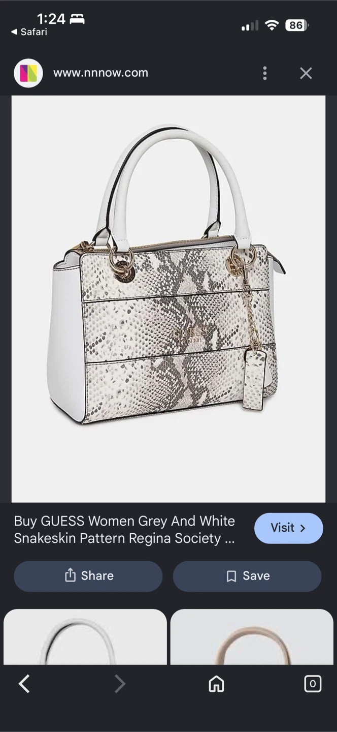 Guess Regina Society Snakeskin Pattern Satchel - photo 2