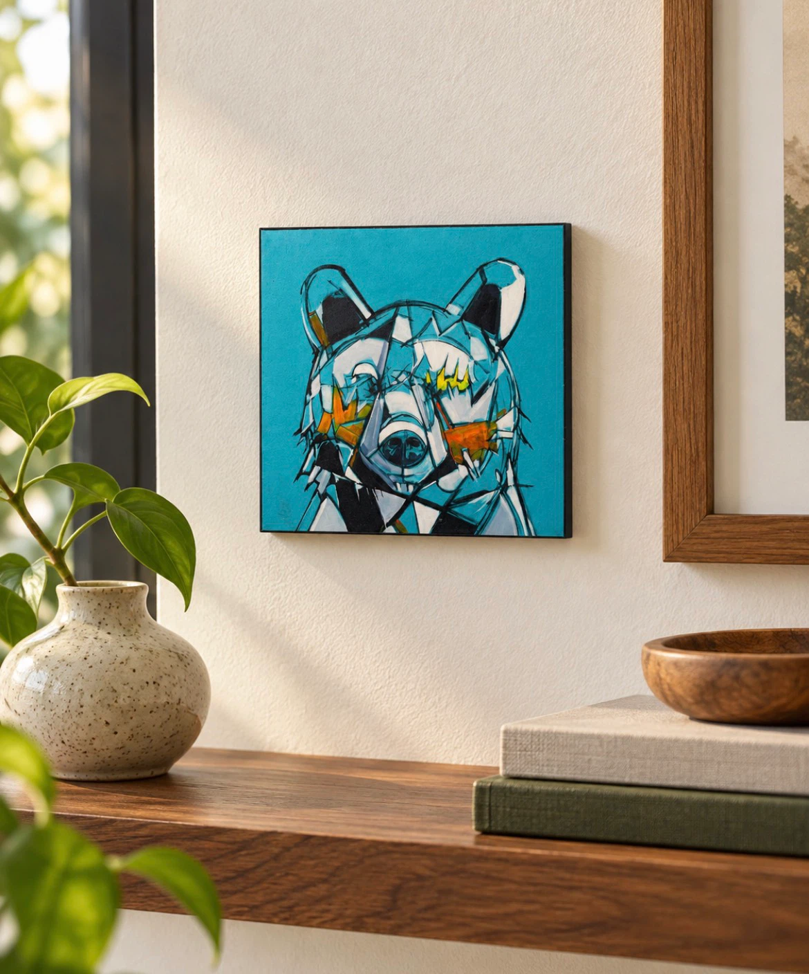 Surface Bear Abstract Geometric Wildlife Bear Print